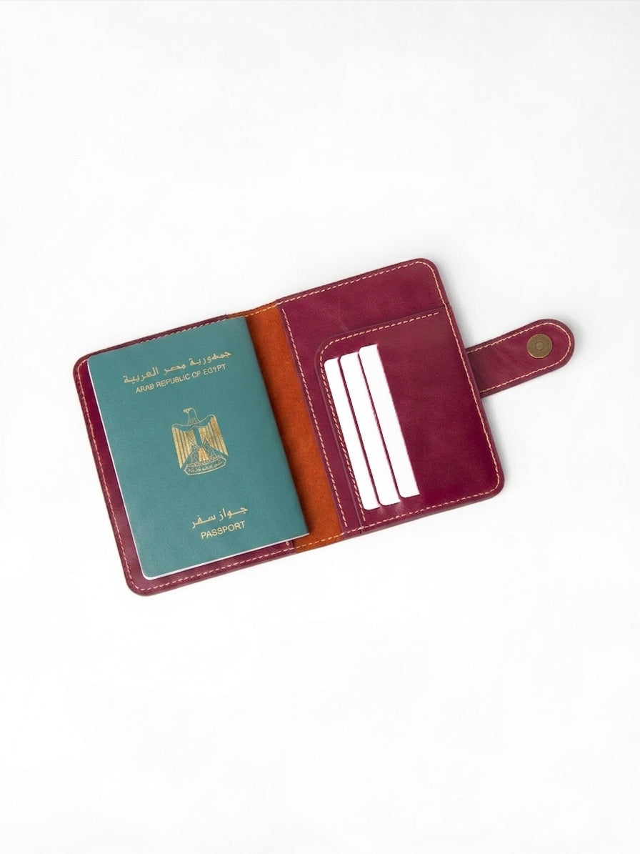 Boveado Passport Wallet – Wine Red